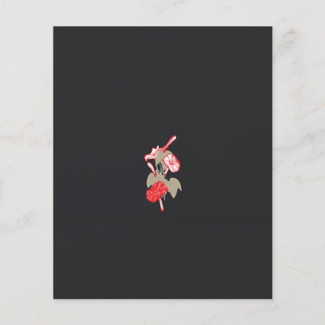 a design of a red flower on a white background flyer (Front)