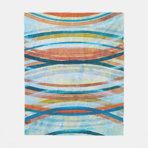 A detail from an abstract painting; concentric rin fleece blanket