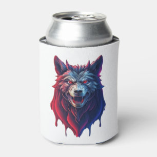 A detailed illustration face evil ninja wolf Premi Can Cooler