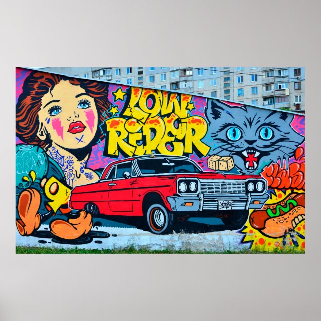 A detailed image of graffiti drawing. Conceptual s Poster (Front)