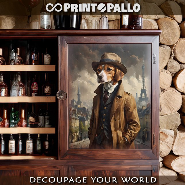 A detective beagle dog in Paris in 1920 Tissue Paper (Creator Uploaded)