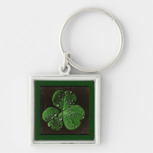 A Dew Covered Shamrock Key Ring