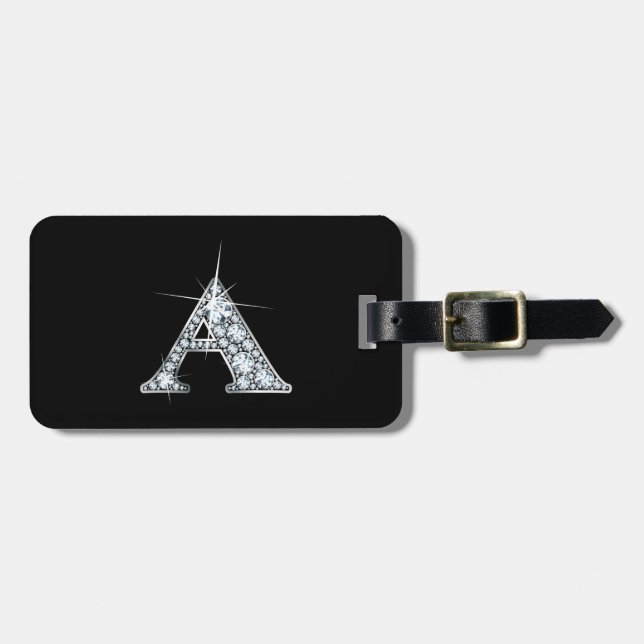A "Diamond Bling" Luggage Tag (Front Horizontal)