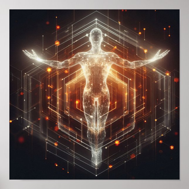  A digital lifeform transforming in virtual space Poster (Front)