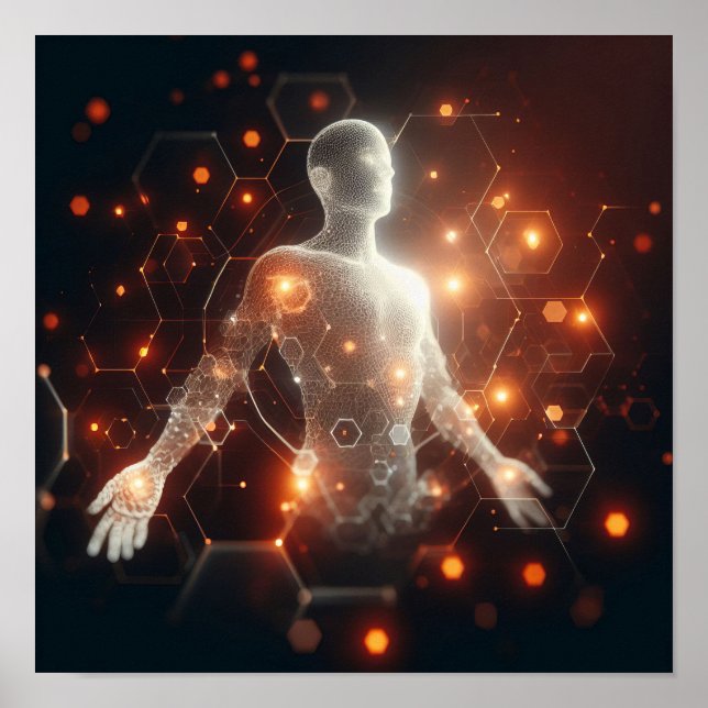  A digital lifeform transforming in virtual space Poster (Front)