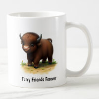 A Digital Painting of a Cute American Bison