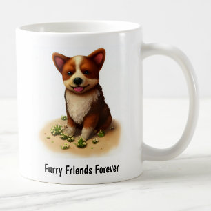 A Digital Painting of a Cute Australian Cattle Dog Coffee Mug