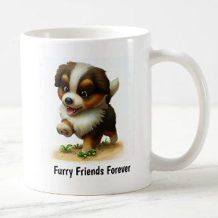 A Digital Painting of a Cute Australian Shepherd Coffee Mug