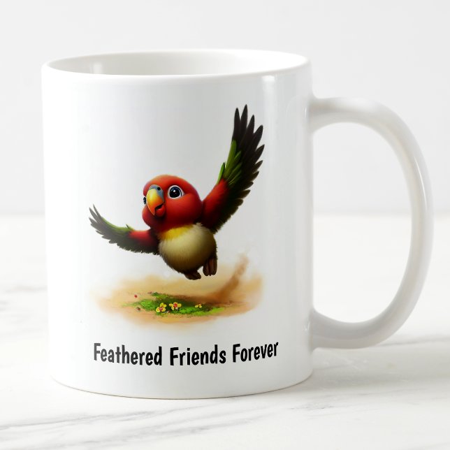 A Digital Painting of a Cute Collared Lory Coffee Mug (Creator Uploaded)