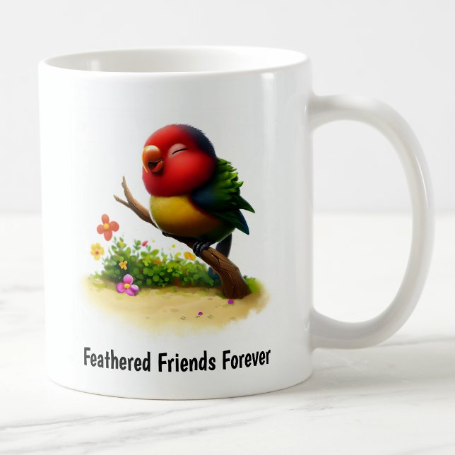 A Digital Painting of a Cute Collared Lory Coffee Mug (Creator Uploaded)