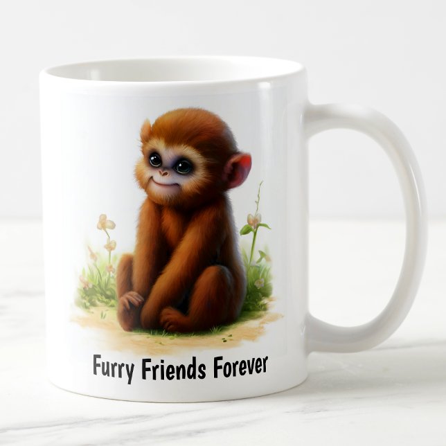 A Digital Painting of a Cute Howler Monkey Coffee Mug (Creator Uploaded)