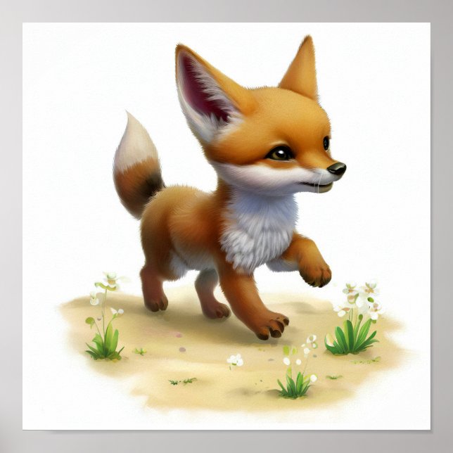 A Digital Painting of a Cute Jackal Poster (Front)