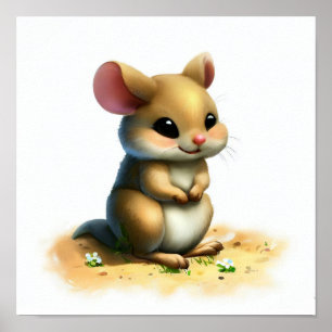A Digital Painting of a Cute Kangaroo Rat Poster