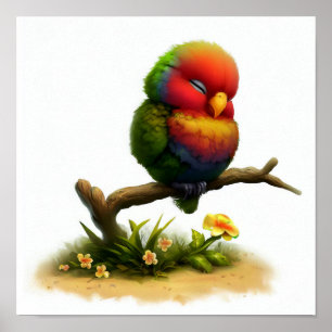 A Digital Painting of a Cute Mount Apo Lorikeet Poster
