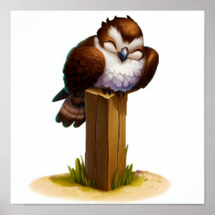 A Digital Painting of a Cute Osprey Poster