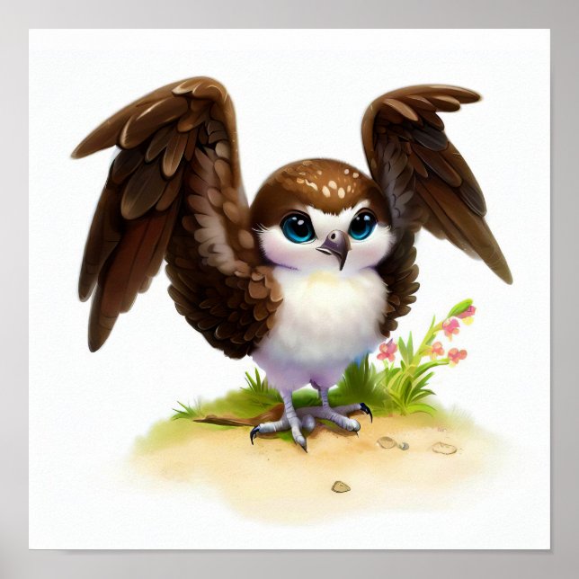 A Digital Painting of a Cute Osprey Poster (Front)