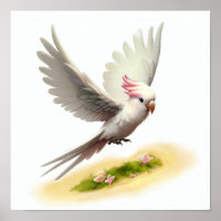 A Digital Painting of a Major Mitchell's Cockatoo