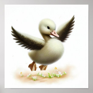 A Digital Painting of a Young Cute Swan Poster