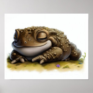 A Digital Painting of a Young Cute Toad Poster