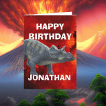 A Dino-Mite Birthday Awaits Card<br><div class="desc">Wow! I just had to share how amazing our Dinosaur Kids Jurassic Triceratops Birthday Card is for the birthday boy in your life! This design is absolutely perfect for giving them a dino-mite celebration they'll never forget. Imagine their face lighting up when they see this adorable card featuring a colourful...</div>