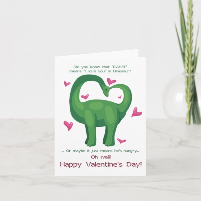 A Dinosaur Valentine Holiday Card (Front)