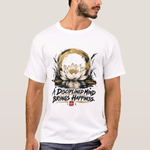 A Disciplined Mind Brings Happiness Lotus T-Shirt