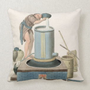 A Distiller, plate 24 from 'The Costume of China', Cushion