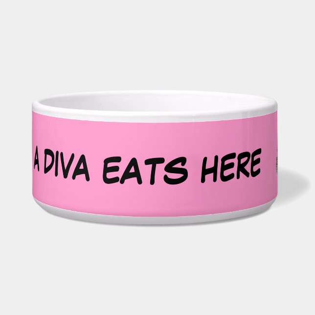 A DIVA EATS HERE Pet Bowl (Left)