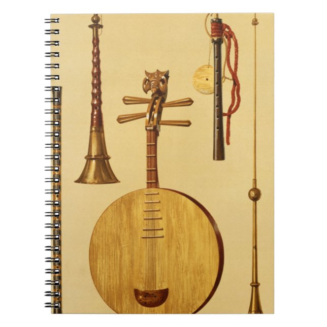 A dizi, a sona, a yueqin, Chinese, a Japanese hich Spiral Notebook (Front)