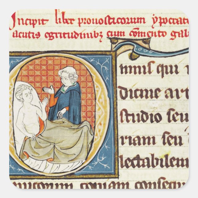 A Doctor Diagnosing a Patient Square Sticker (Front)