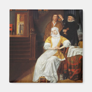 A Doctor Visiting a Young Lady in a Bedroom (oil o Magnet