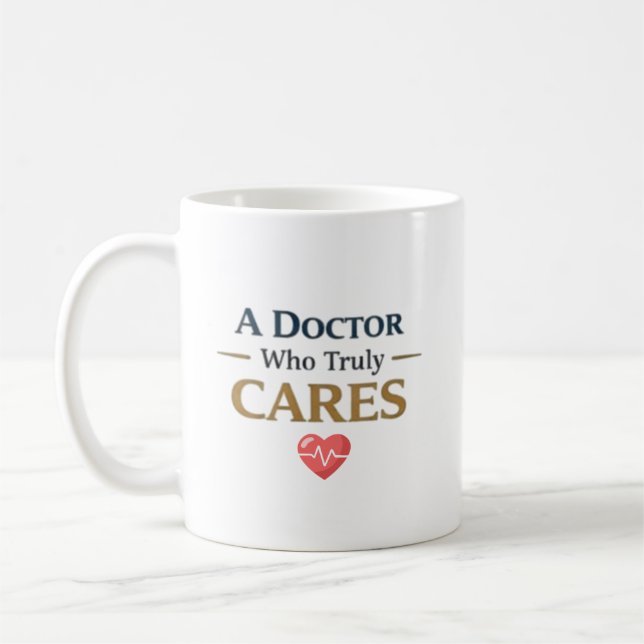 A Doctor Who Truly Cares Personalised gift Coffee Mug (Left)