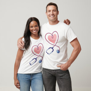 A doctor's stethoscope and a heart T-Shirt