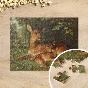A Doe with Fawn   Carl Schweninger, Jr. Jigsaw Puzzle