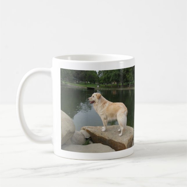 A Dog At A Pond Coffee Mug (Left)