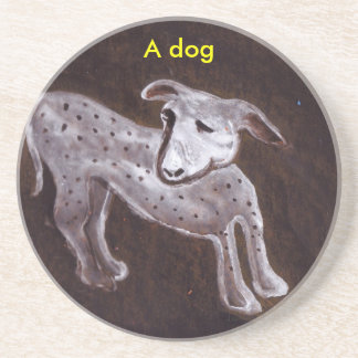 A dog, coaster