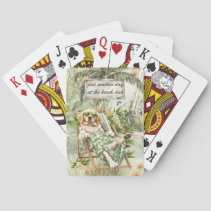 A Dog Day at the Beach Father's Day  Playing Cards