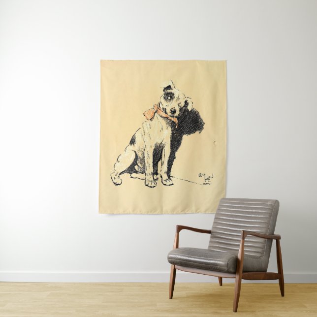 A Dog Day Pl 02 (1902) Cecil Charles Windsor Aldin Tapestry (In Situ)