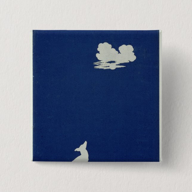 A Dog Howling at the Moon 15 Cm Square Badge (Front)