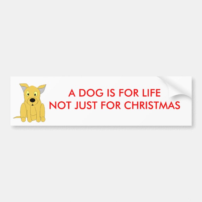 A DOG IS FOR LIFENOT JUST FOR CHRISTMAS BUMPER STICKER (Front)