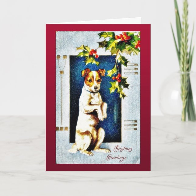 A dog standing holiday card (Front)