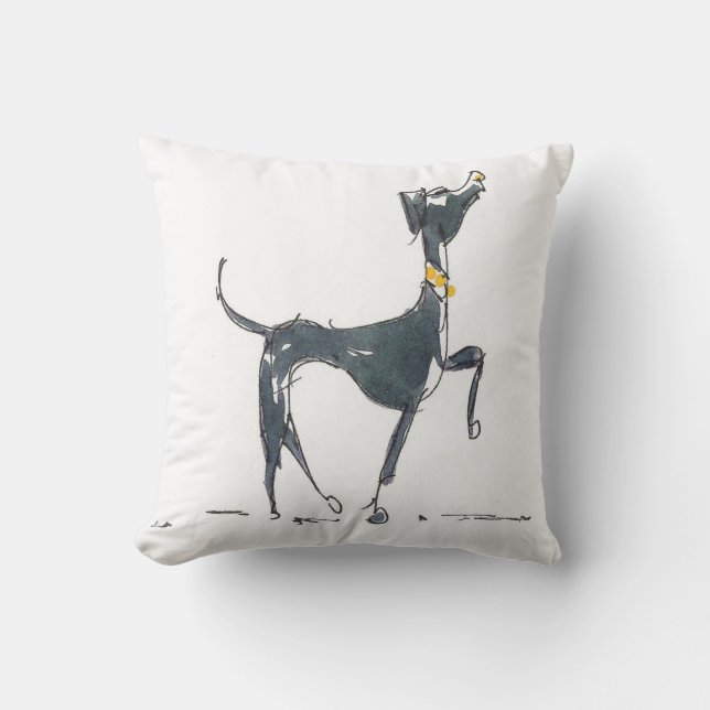 A dog with yellow collar American Mojo Pillow (Front)