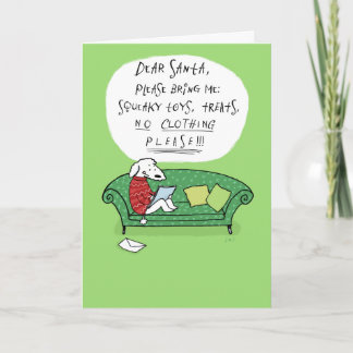 A Dog's Letter to Santa Clause Funny Christmas Holiday Card