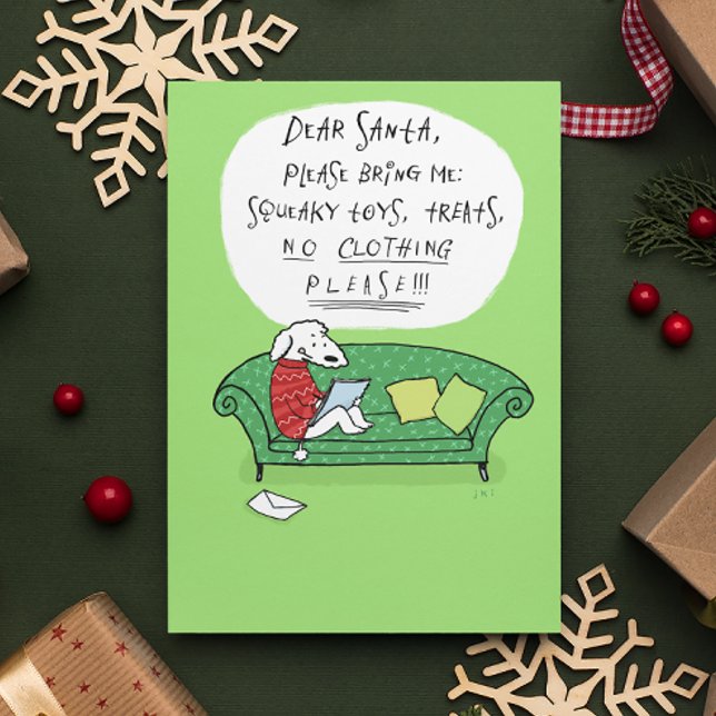 A Dog's Letter to Santa - Funny Christmas Cartoon Holiday Postcard (Creator Uploaded)