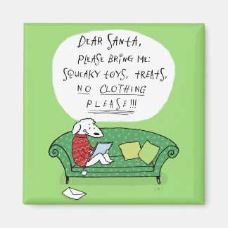 A Dog's Letter to Santa - Funny Christmas Cartoon Magnet