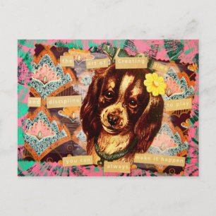 A Dog's Wisdom - Vintage Postcard