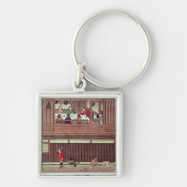 A domestic scene   of a scroll) key ring (Front)