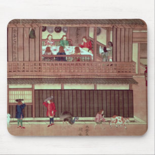 A domestic scene of a scroll) mouse pad