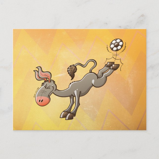 A Donkey has the most Powerful Kick of Soccer Postcard (Front)