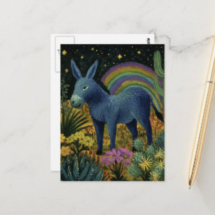 A donkey in the desert postcard